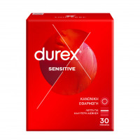 Тонкі презервативи Durex Sensitive для високої чутливості 30 шт Тонкі презервативи Durex Sensitive для високої чутливості 30 шт