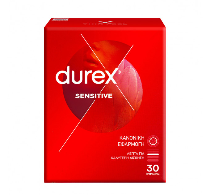 Тонкие презервативы Durex Sensitive для высокой чувствительности 30 шт