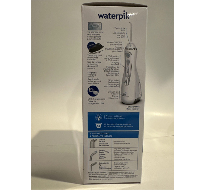 Портативний іригатор для порожнини рота Waterpik WP-580 білий колір