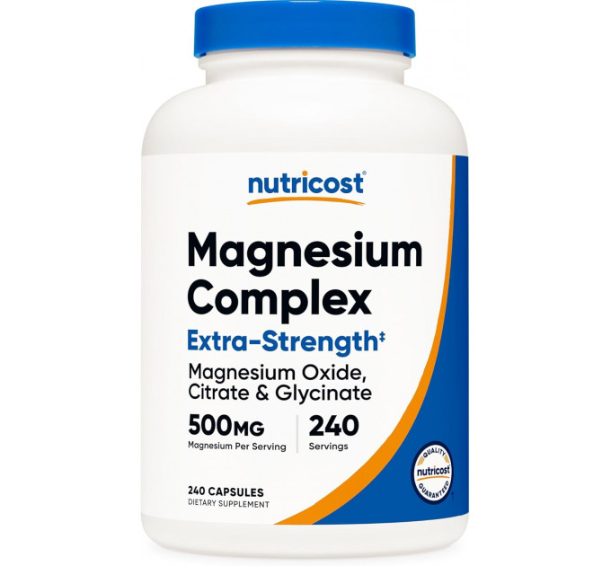 Магній в капсулах Nutricost Magnesium Complex 500 мг 240 шт