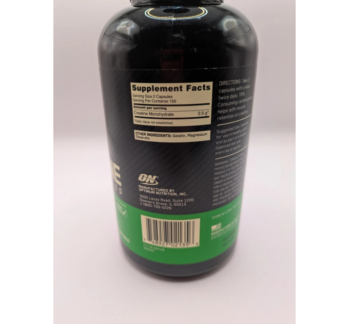 Креатин для набору м'язової маси Optimum Nutrition Micronized Creatine 300 капсул