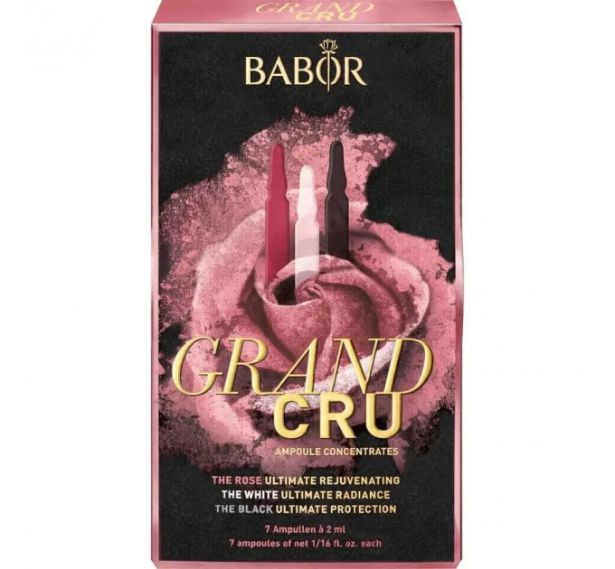 Набір ампул для омолодження та сяйва шкіри Babor Grand CRU Rose White Black 3 шт по 2 мл