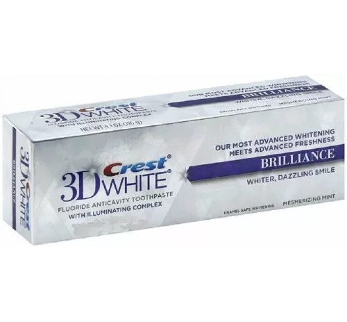 Відбілююча зубна паста для додання блиску емалі Crest 3D White Brilliance Vibrant Peppermint 24 г (міні розмір)