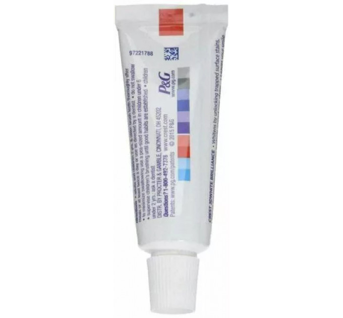 Відбілююча зубна паста для додання блиску емалі Crest 3D White Brilliance Vibrant Peppermint 24 г (міні розмір)