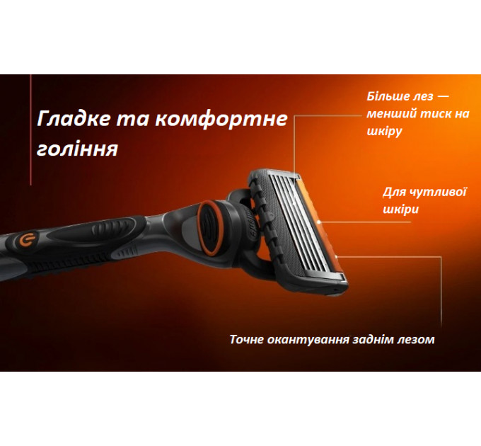 Чоловічий бритвений станок Gillette Fusion 5 Power з вібрацією, батарейкою і 1 змінним картриджем чорний