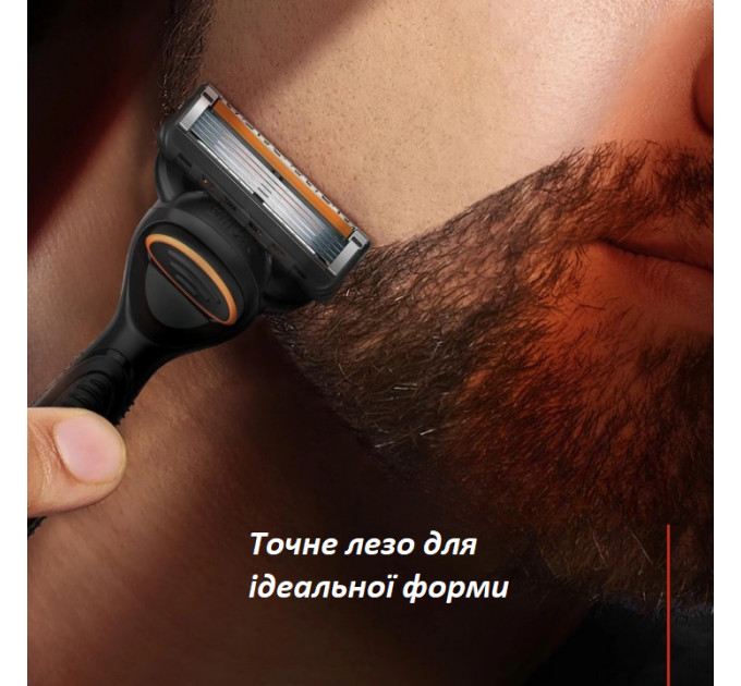 Чоловічий бритвений станок Gillette Fusion 5 Power з вібрацією, батарейкою і 1 змінним картриджем чорний