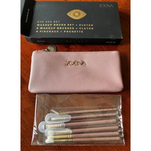 Набір пензликів для макіяжу очей ZOEVA Eye See Vegan Luxe рожевий з клатчем 7 предметів