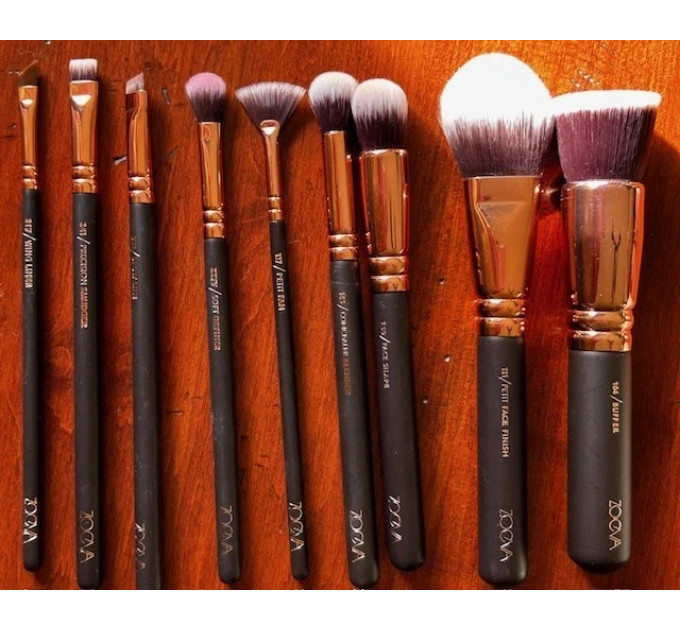 Набір кистей для макіяжу ZOEVA Rose Golden Brush Collection Vol.1 Luxury 9 шт з клатчем