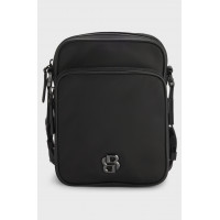Мужская сумка Hugo Boss Reporter bag with Double B monogram hardware черного цвета