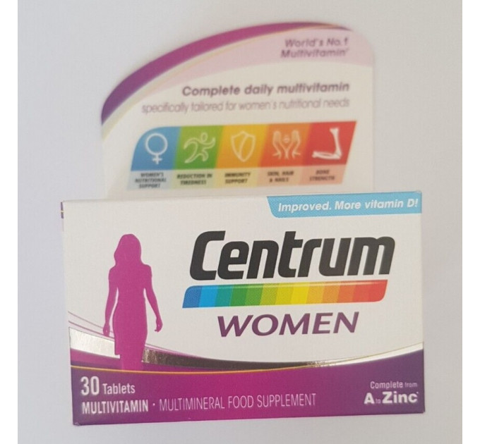 Комплекс вітамінів та мінералів для жінок Centrum Women (30 таблеток на 30 днів)