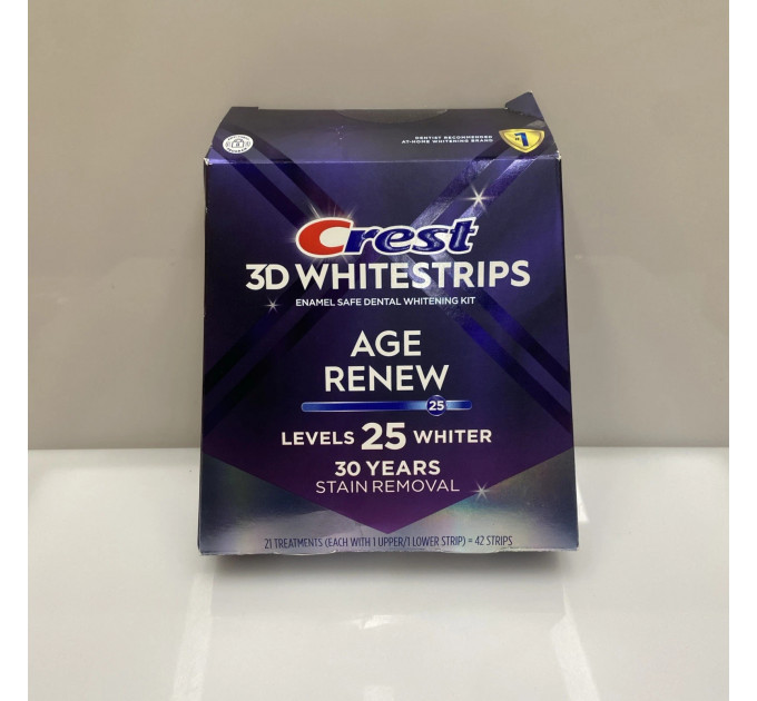 Відбілюючі смужки для зубів Crest 3D Whitestrip Age Renew 25 рівнів відбілювання 42 шт.