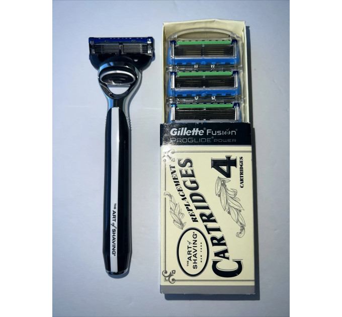 Подарунковий набір для гоління 4 станка The Art of Shaving Morris Park Collection і 4 змінних картриджа Fusion Pro