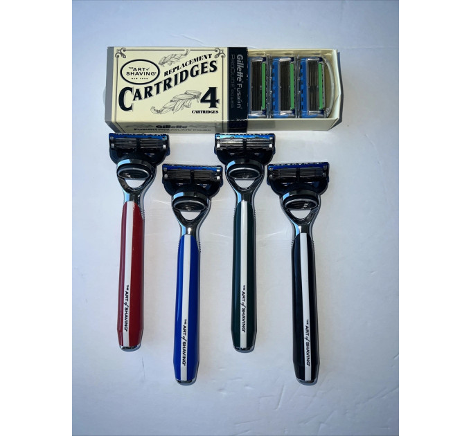 Подарунковий набір для гоління 4 станка The Art of Shaving Morris Park Collection і 4 змінних картриджа Fusion Pro