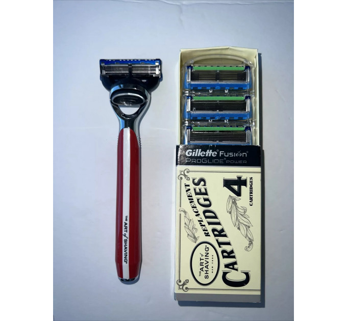 Подарунковий набір для гоління 4 станка The Art of Shaving Morris Park Collection і 4 змінних картриджа Fusion Pro