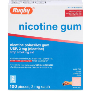 Нікотинова жувальна гумка Rugby Polacrilex 2 мг зі смаком кориці 100 шт.