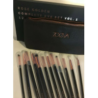 Набір кистей для макіяжу очей Zoeva Complete Eye Set Rose Golden Vol.1 12 шт з косметичкою