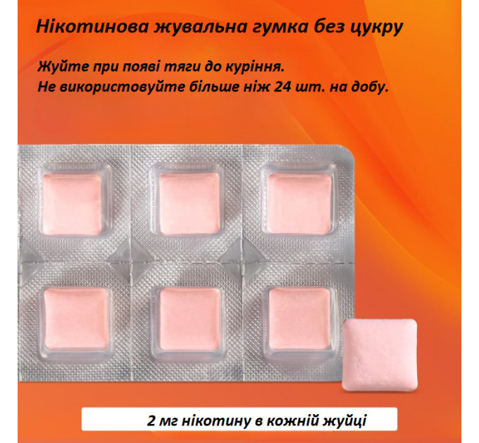 Нікотинова жувальна гумка Rugby Polacrilex 2 мг зі смаком кориці 100 шт.