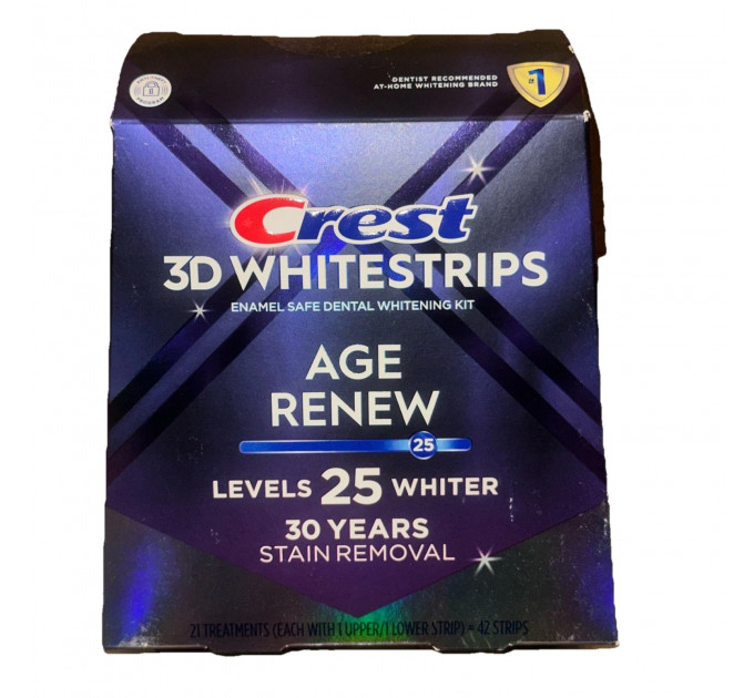 Відбілюючі смужки для зубів Crest 3D Whitestrip Age Renew 25 рівнів відбілювання 42 шт.