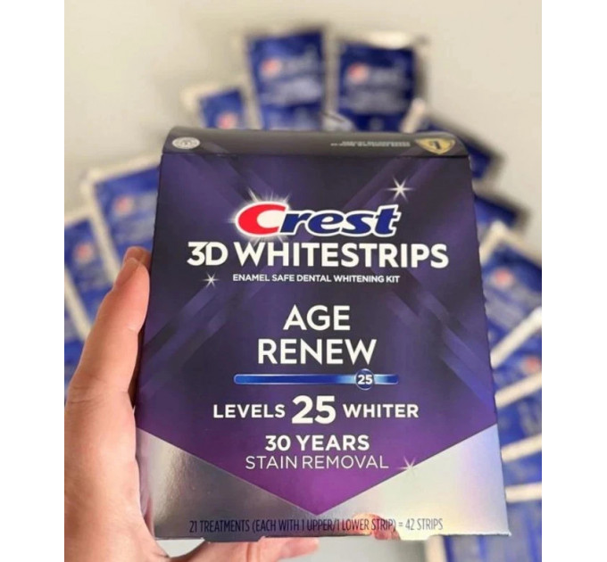 Відбілюючі смужки для зубів Crest 3D Whitestrip Age Renew 25 рівнів відбілювання 42 шт.