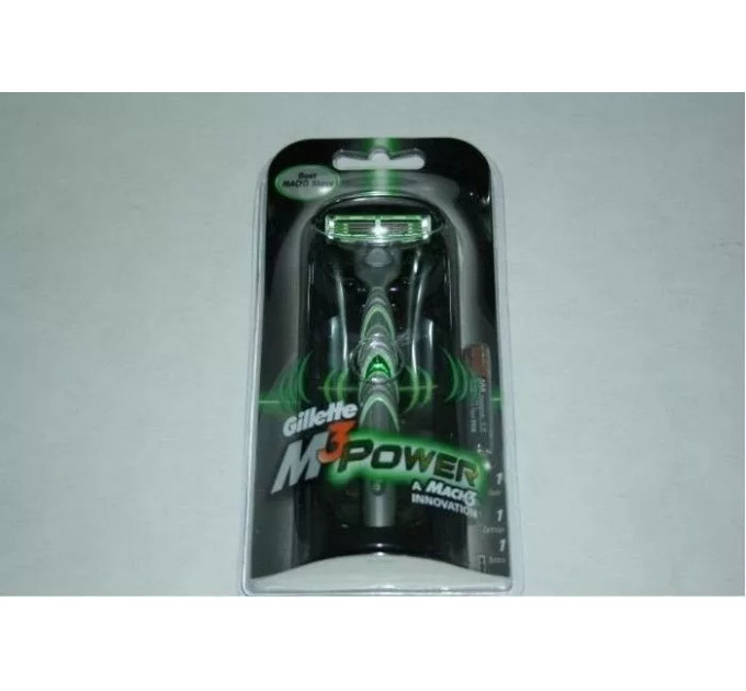 Раритетная бритва мужская Gillette M3 Power NITRO 1 станок 1 картридж 1 батарейка