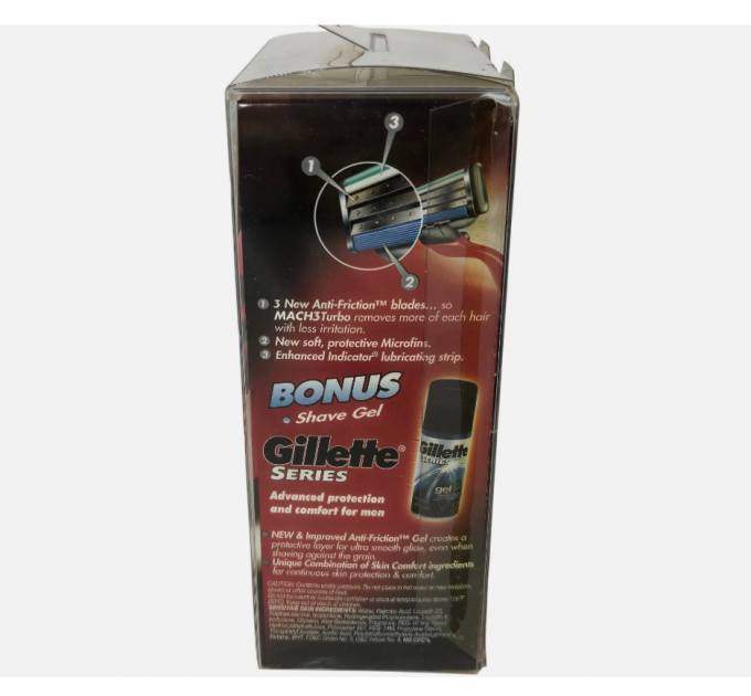 Подарунковий набір для гоління Gillette Mach3 Turbo Champion червоний з гелем і дорожнім футляром