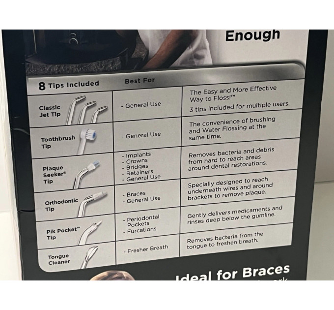 Стаціонарний іригатор для зубів і ясен Waterpik WP-114 з 10 рівнями тиску і 8 насадками