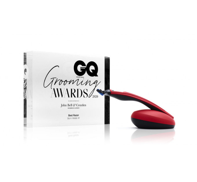 Бритвений набір BOLIN WEBB X1 Matte червоний станок 1 змінна касета підставка подарункова упаковка
