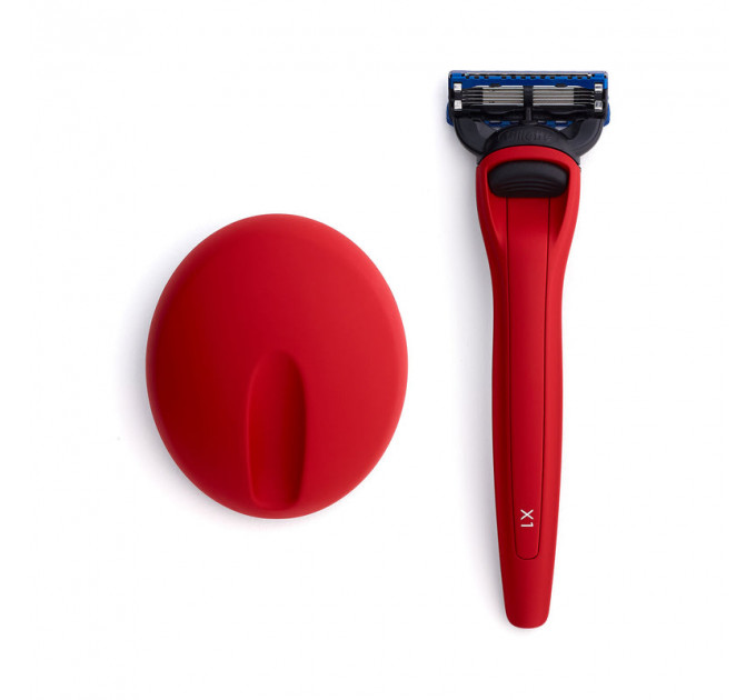 Бритвений набір BOLIN WEBB X1 Matte червоний станок 1 змінна касета підставка подарункова упаковка