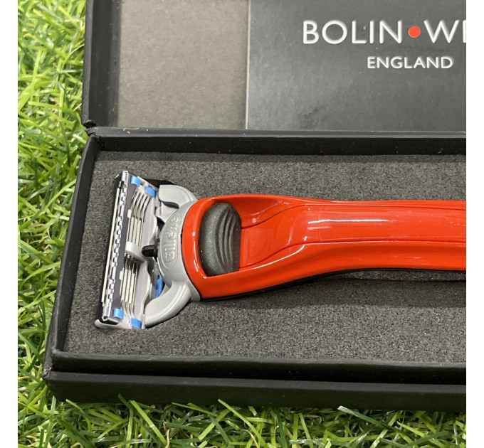 Бритва BOLIN WEBB Razor X1 Copper Red для касет Gillette Fusion червона в подарунковій упаковці