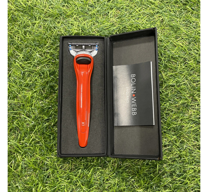 Бритва BOLIN WEBB Razor X1 Copper Red для касет Gillette Fusion червона в подарунковій упаковці