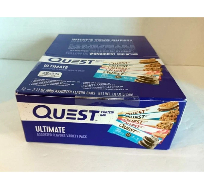 Набір протеїнових батончиків Quest Nutrition Ultimate асорті з 12 смаків