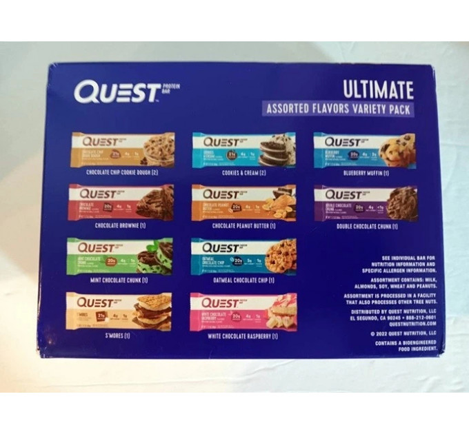 Набір протеїнових батончиків Quest Nutrition Ultimate асорті з 12 смаків