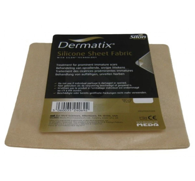 Силіконовий пластир від шрамів і рубців Dermatix Silicone Sheet Fabric 13×25 см