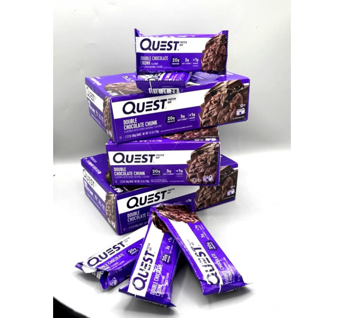 Набір батончиків з протеїном Quest Double Chocolate Chunk смак подвійний шоколад 5 шт