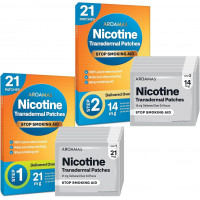 Нікотинові пластирі Aroamas Nicotine Patches рівень 1 і 2 (21 шт по 21 мг і 21 шт по 14 мг нікотину) Нікотинові пластирі Aroamas Nicotine Patches рівень 1 і 2 (21 шт по 21 мг і 21 шт по 14 мг нікотину)
