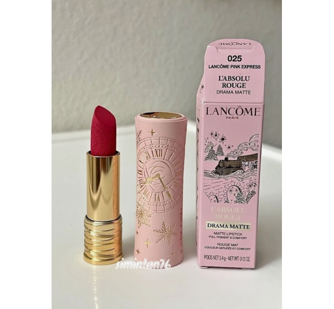 Матова помада для губ Lancôme L’Absolu Rouge Drama Matte рожева лімітована версія 3,4 г