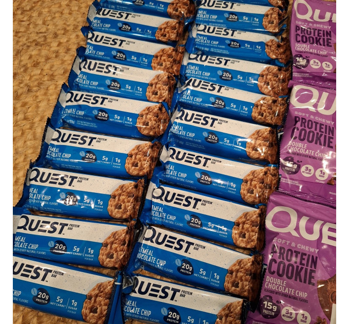 Набір батончиків з протеїном Quest Nutrition вівсяні з шоколадом по 60 грамів 12 шт.