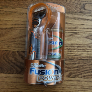 Подарунковий набір Gillette Fusion Power With HydraGel (бритва батарейка підставка гель для гоління)