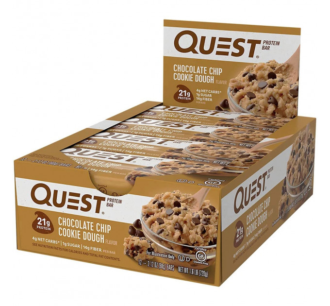 Набор микс вкусов 12 штук батончиков с протеином Quest Nutrition по 60 грамм