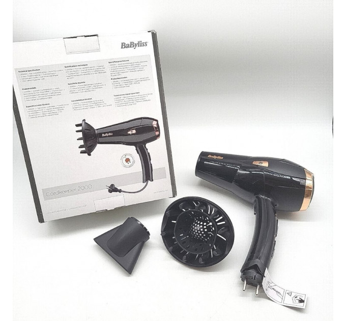 Фен з функцією іонізації BaByliss Cordkeeper 2000 Вт D373E чорний
