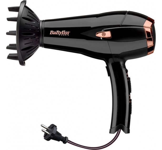 Фен з функцією іонізації BaByliss Cordkeeper 2000 Вт D373E чорний