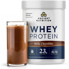 Сироватковий протеїн з пептидами колагену Ancient Nutrition Grass Fed Whey Milk Chocolate 592 г