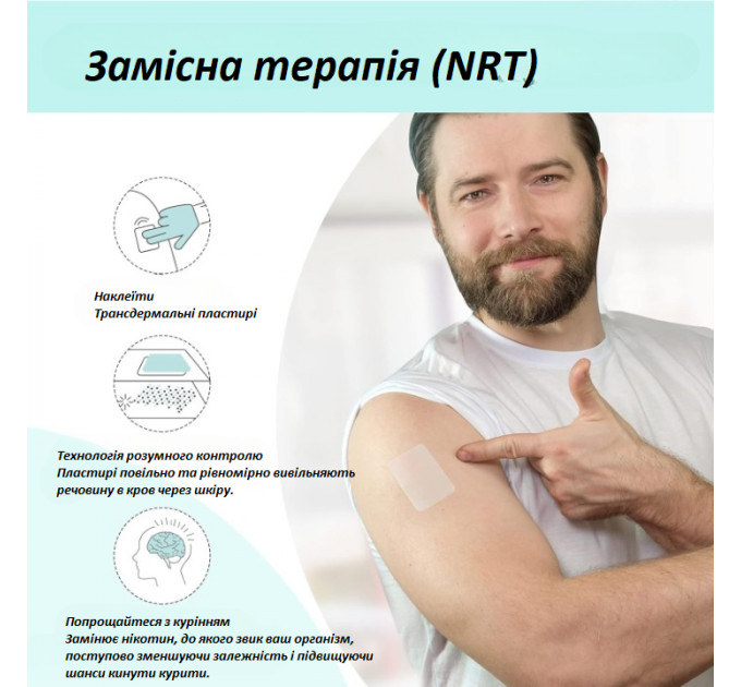 Нікотинові пластирі Quit Smoking Patches Кроки 1-2-3 повний курс 60 штук