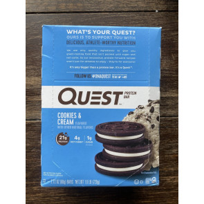 Набор батончиков с протеином Quest Nutrition Cookies & cream вкус печенье-крем 12 шт