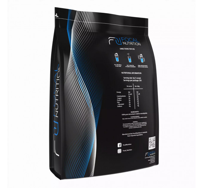 Креатин у порошку для набору м'язової маси Focal Nutrition Monohydrate 1000 г