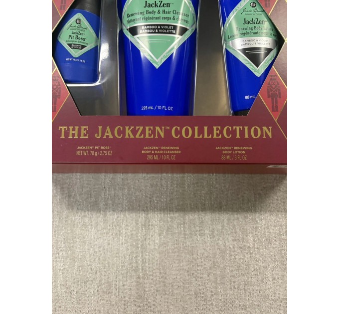 Подарунковий набір чоловічої косметики для тіла Jack Black JackZen 3-Pc (гель, лосьйон, дезодорант)