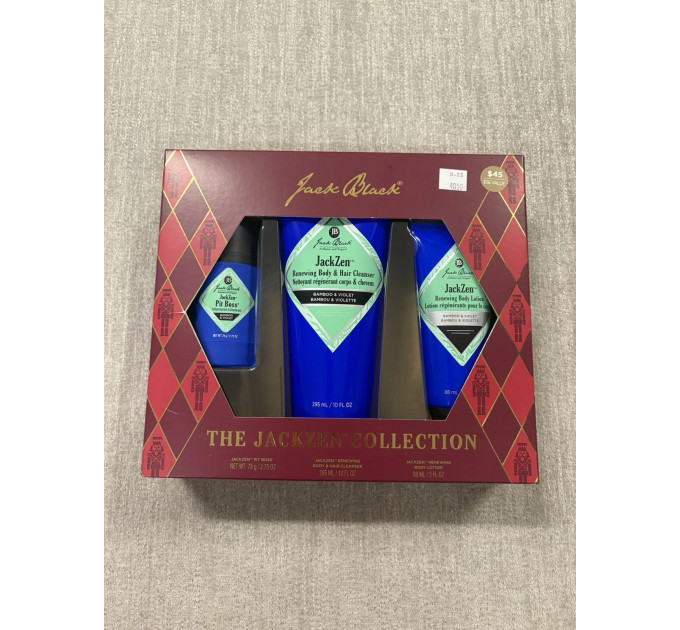 Подарунковий набір чоловічої косметики для тіла Jack Black JackZen 3-Pc (гель, лосьйон, дезодорант)