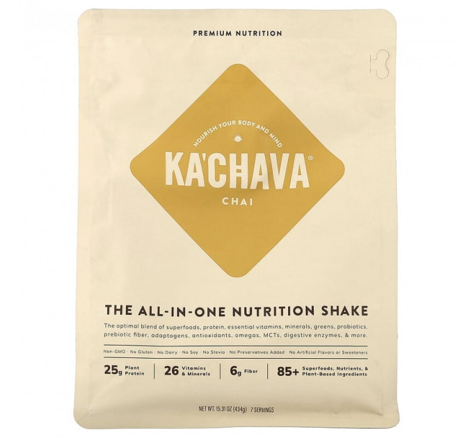 Натуральний протеїновий коктейль Ka'Chava Whole Body Nutrition 15 порцій пакет 930 г