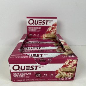 Набор протеиновых батончиков Quest Protein Bar белый шоколад и малина 12 шт