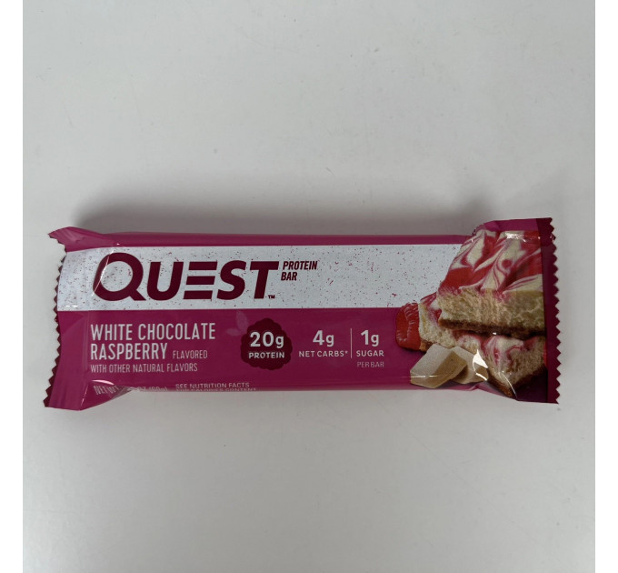 Набір протеїнових батончиків Quest Protein Bar білий шоколад і малина 12 шт.